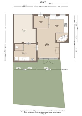 Floorplan - Bergstraat 66, 4141 BW Leerdam